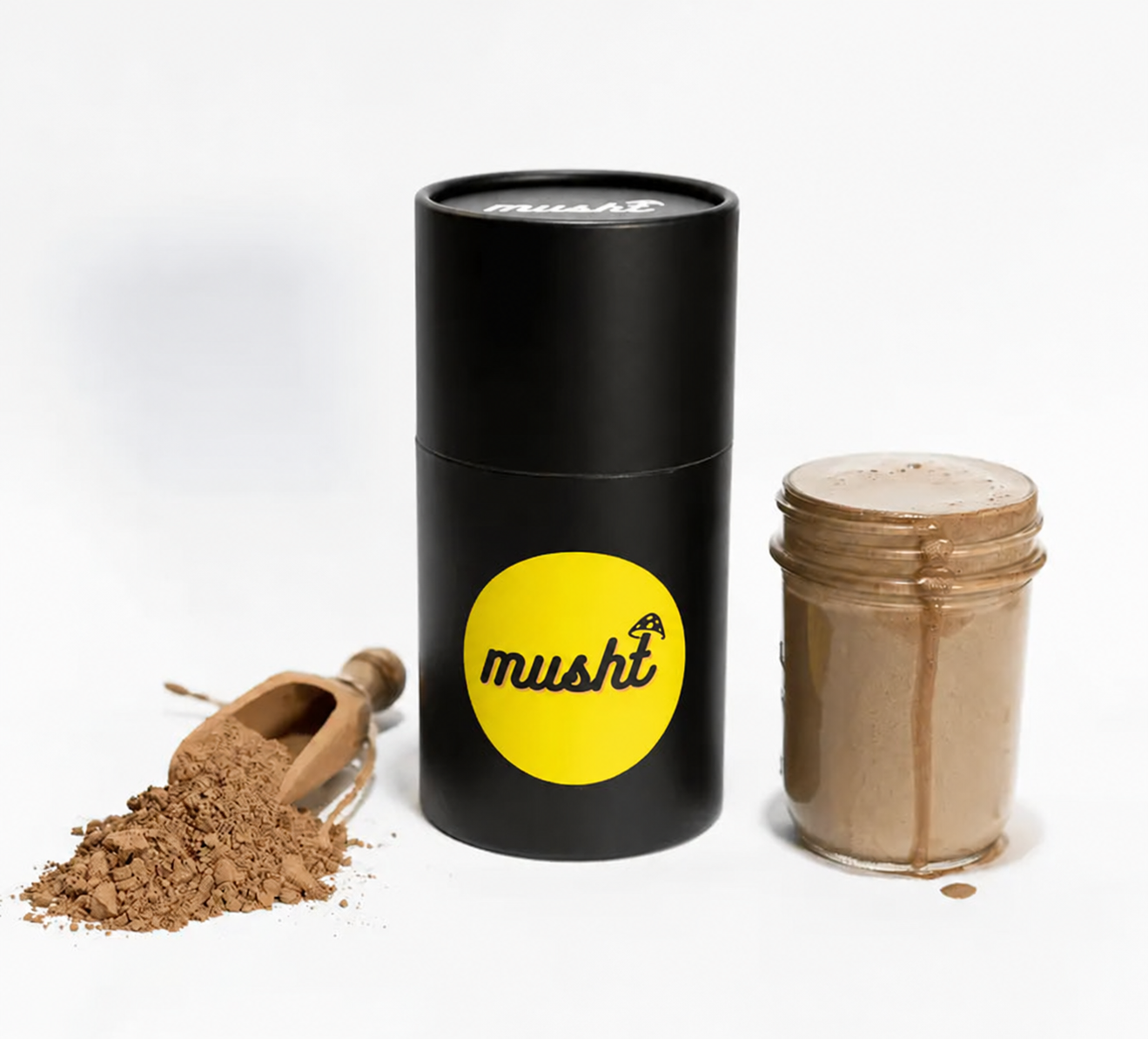 Musht Chai pack beside a prepared drink